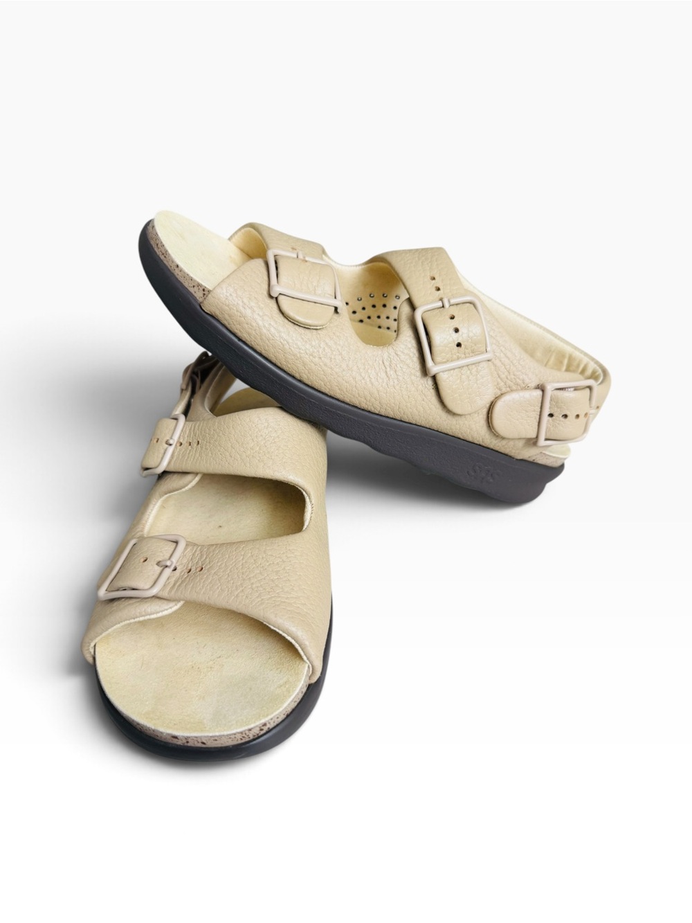 SAS Women’s Tripad Comfort Leather Sandals Beige Tan Size 7 M Made in USA